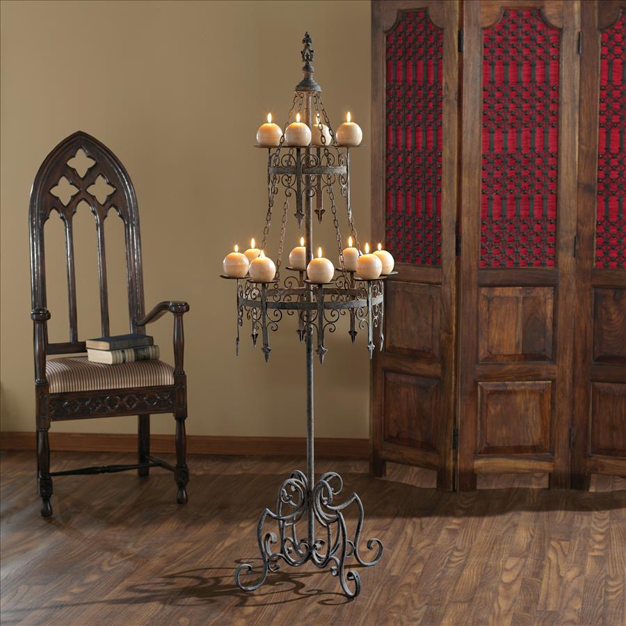 Design Toscano Chartres Cathedral Gothic Candlestick - Grande