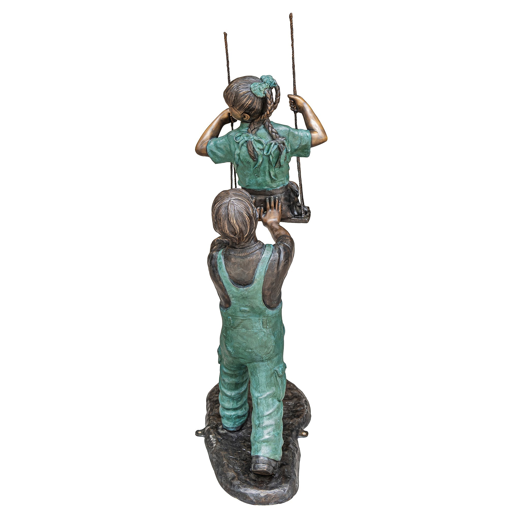 Swinging Children Cast Bronze Garden Statue