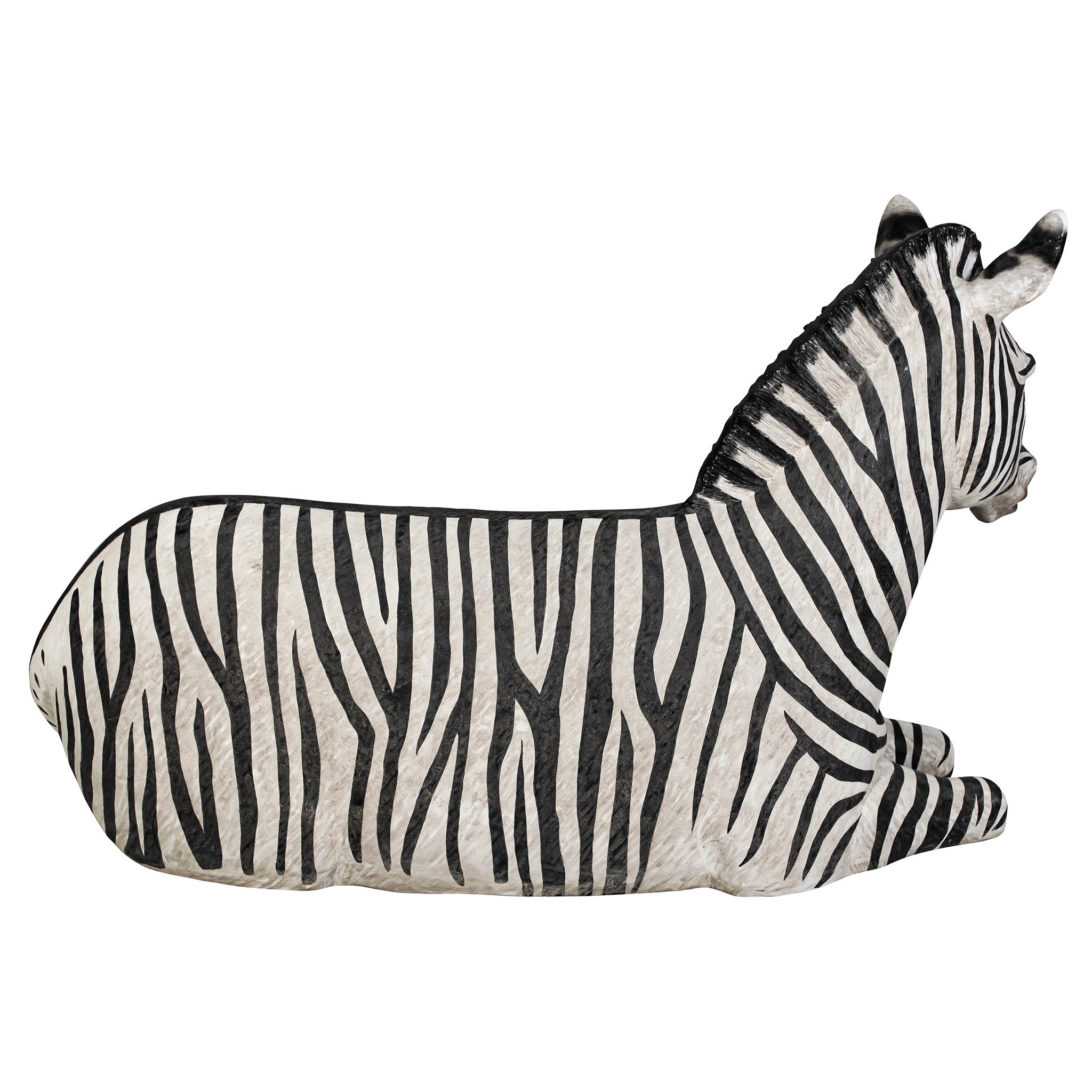 African Striped Zebra Photo–Op Sculptural Bench