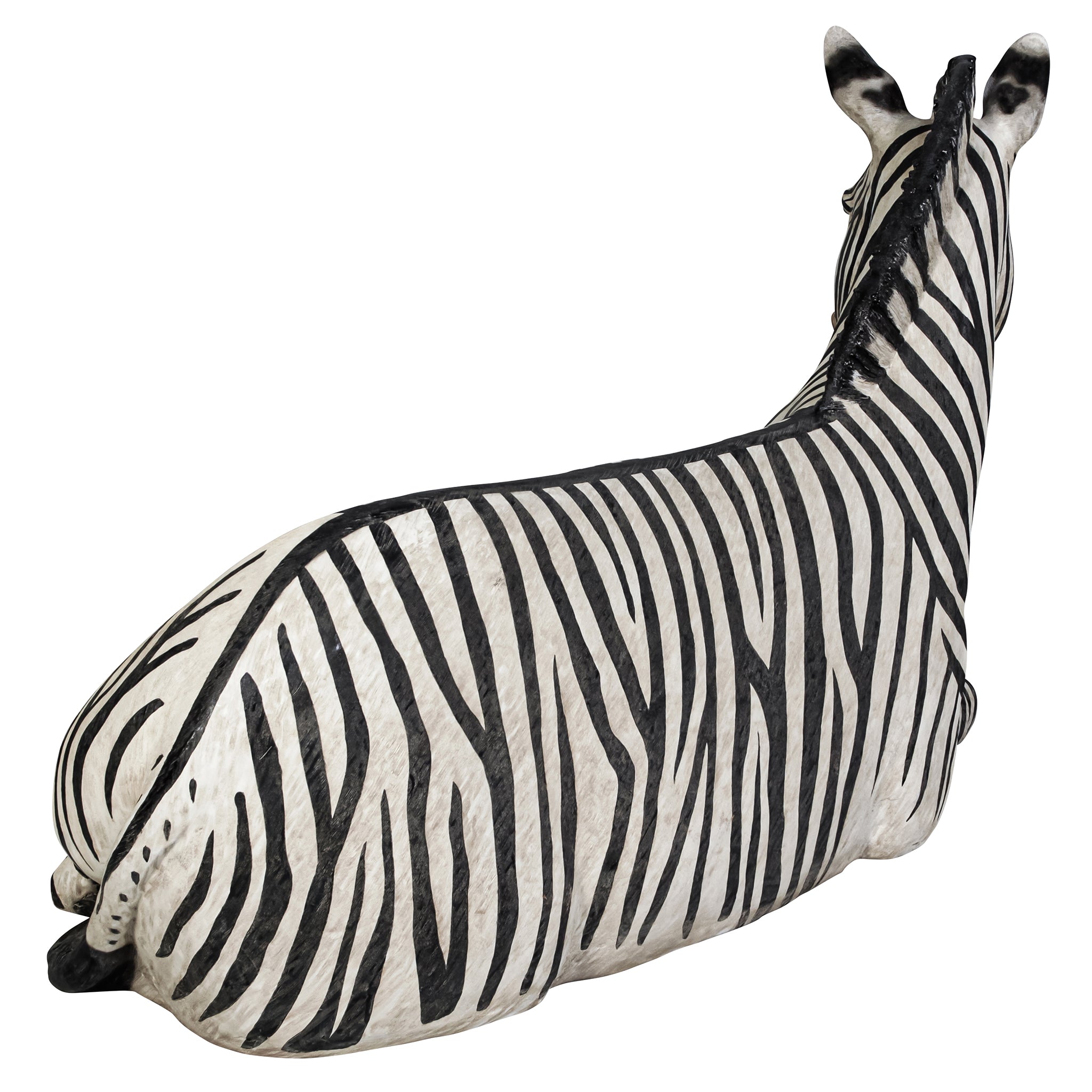 African Striped Zebra Photo–Op Sculptural Bench