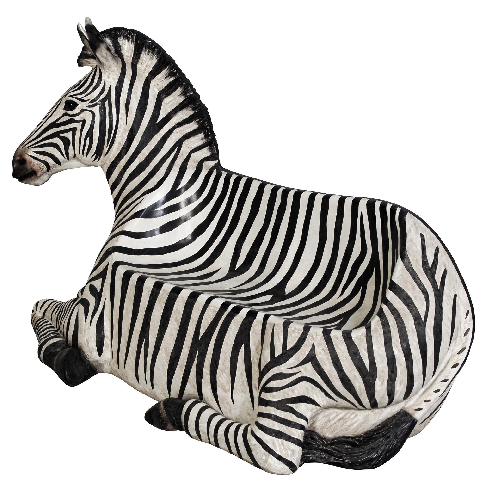 African Striped Zebra Photo–Op Sculptural Bench