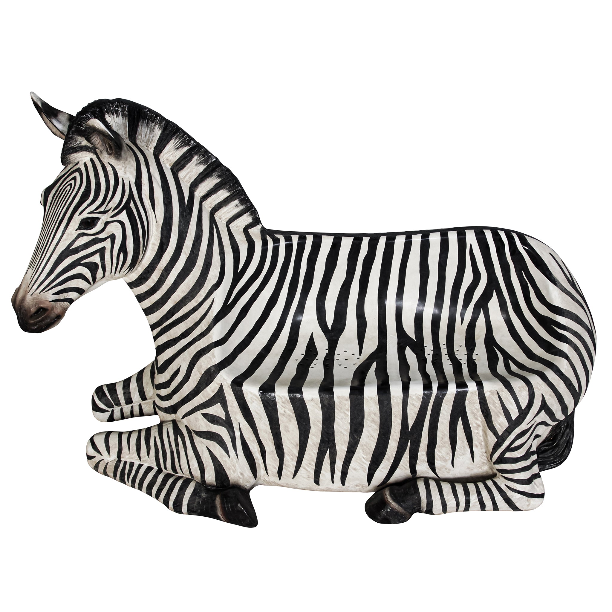 African Striped Zebra Photo–Op Sculptural Bench