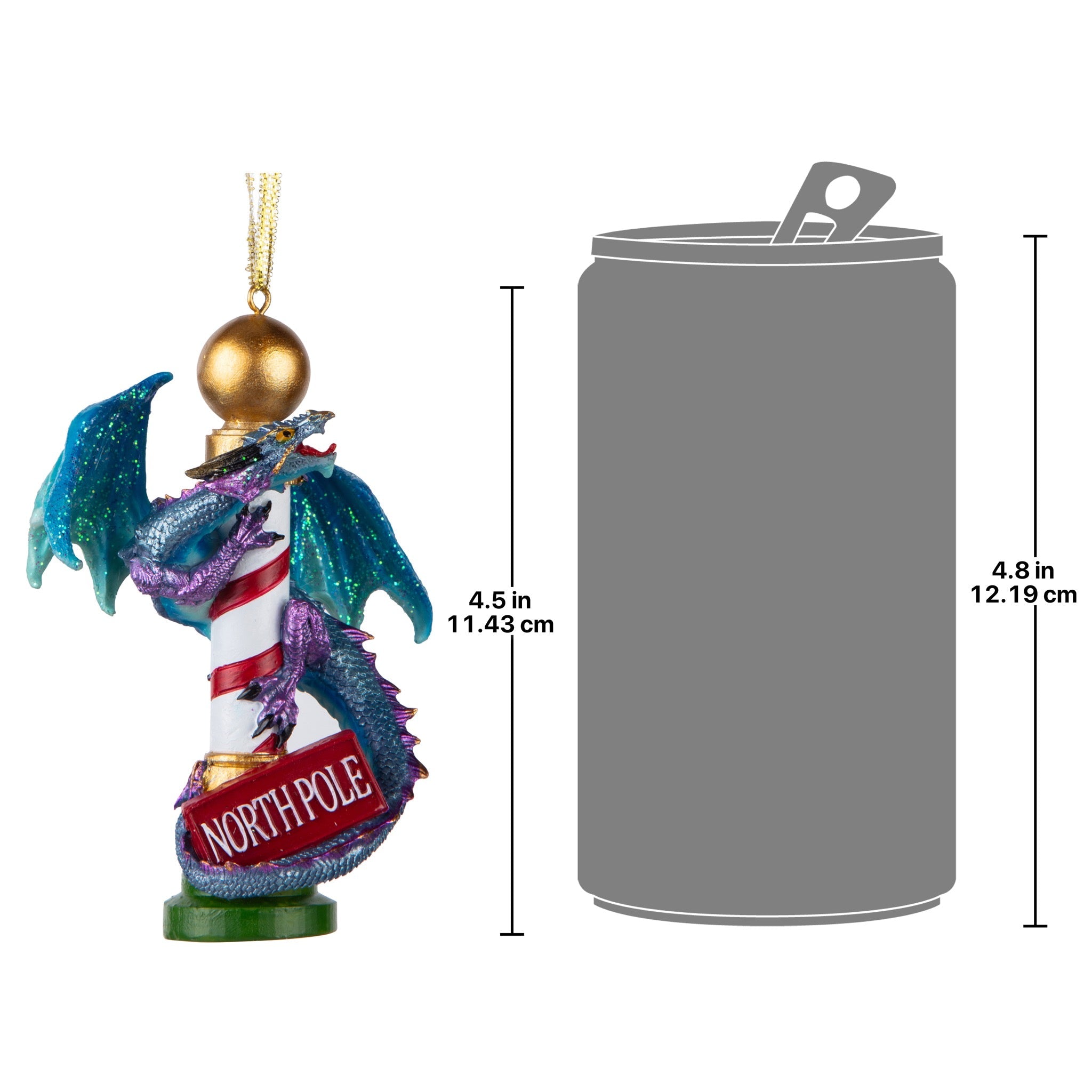 North Pole Dancing Dragon 2024 Gothic Holiday Ornament