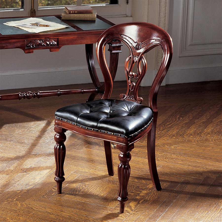 Simsbury Manor Leather Side Chair: Each