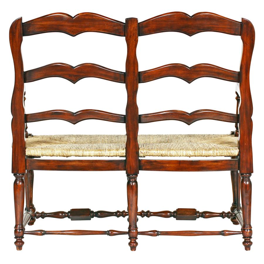 French Provincial Ladderback Settee