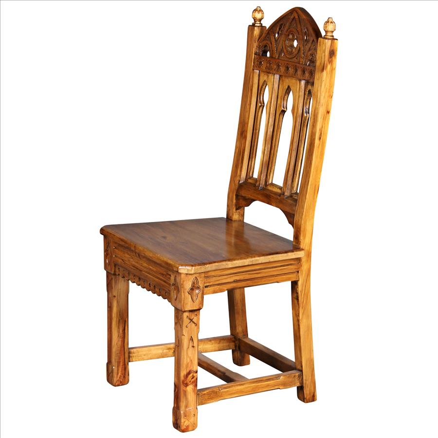 Sudbury Hand-Carved Mahogany Gothic Side Chair: Each
