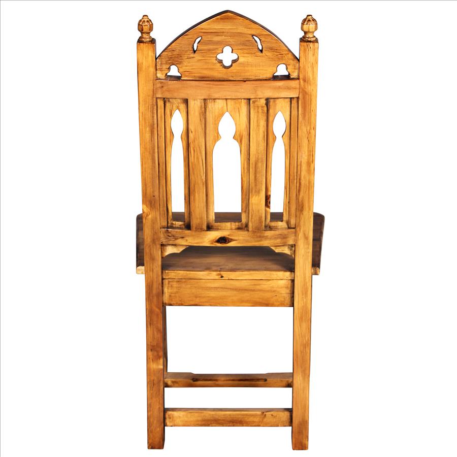 Sudbury Hand-Carved Mahogany Gothic Side Chair: Each