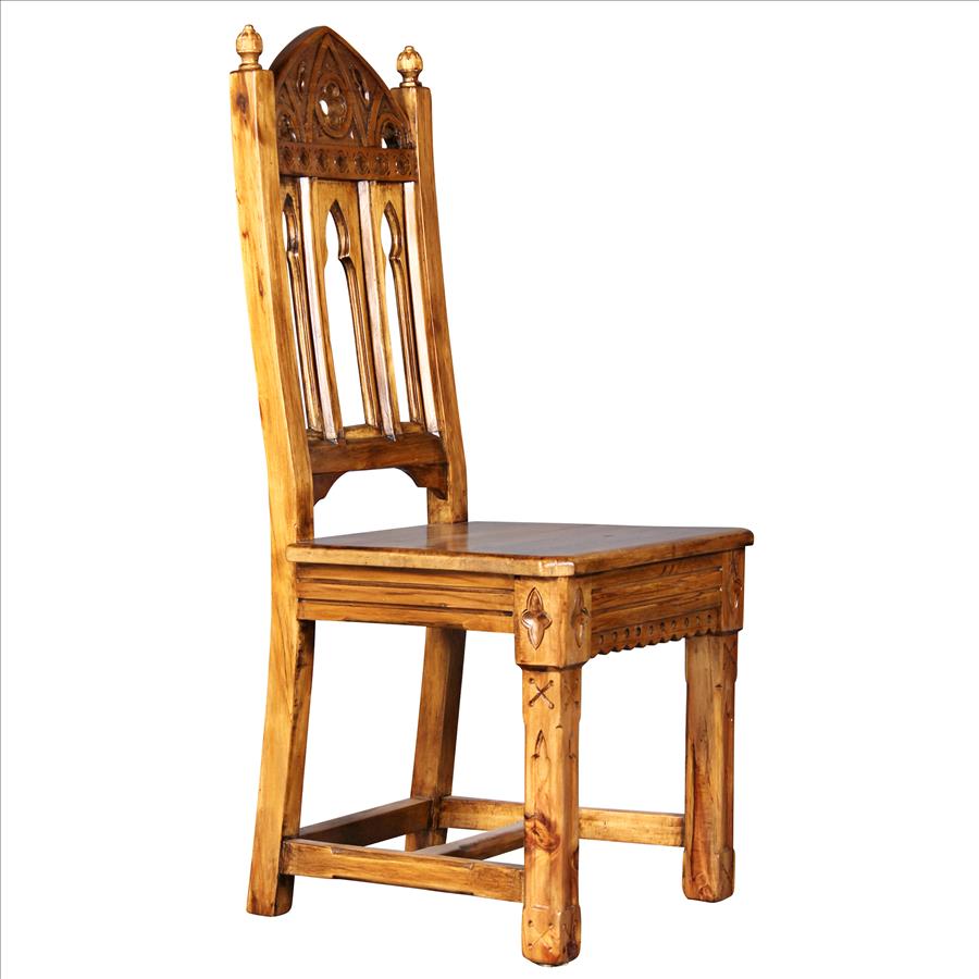 Sudbury Hand-Carved Mahogany Gothic Side Chair: Each