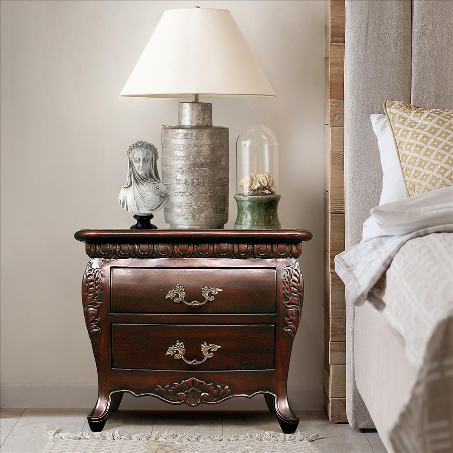 Sorbonne French Nightstand Bombe Table: Each