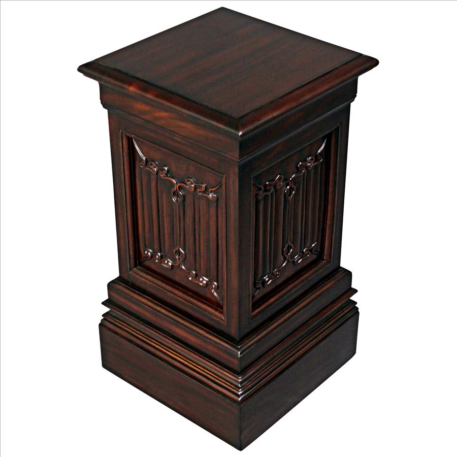 Canterbury Abbey Linen Fold Gothic Display Pedestal: Medium