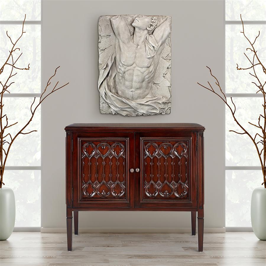 Canterbury Abbey Gothic Cabinet Console Table