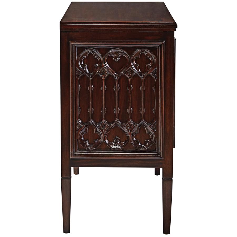 Canterbury Abbey Gothic Cabinet Console Table