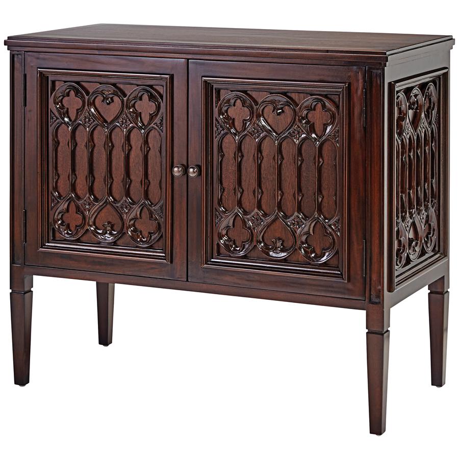 Canterbury Abbey Gothic Cabinet Console Table