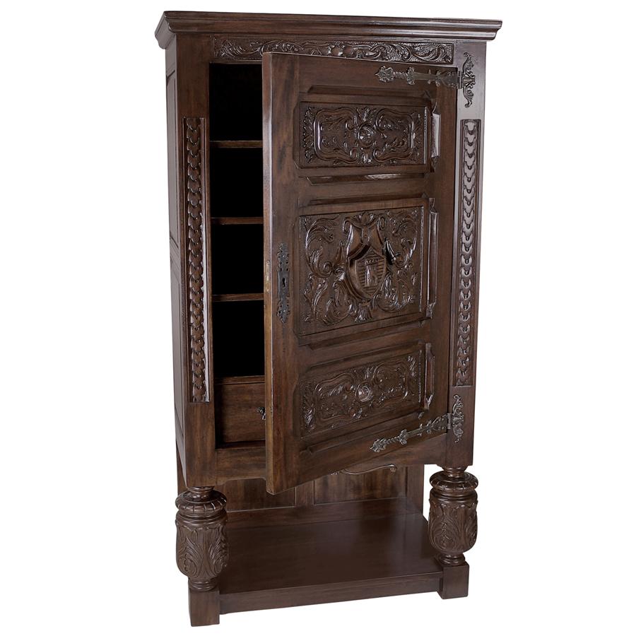 Coat of Arms Gothic Revival Armoire