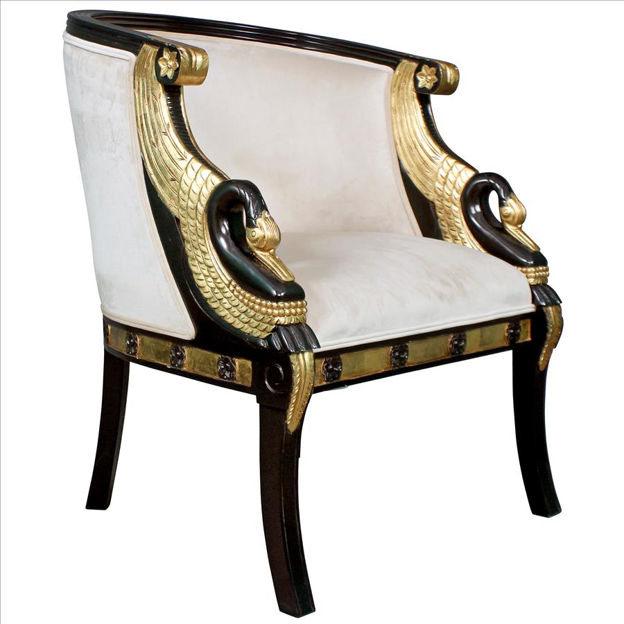 Graceful Swans Neoclassical Tub Chair