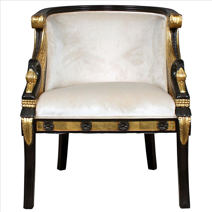 Graceful Swans Neoclassical Tub Chair