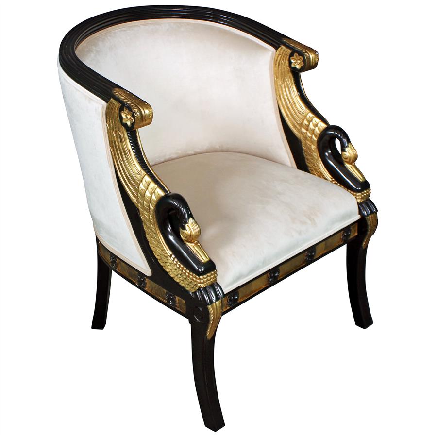 Graceful Swans Neoclassical Tub Chair