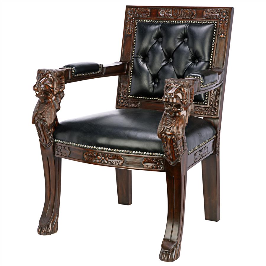 Beardsley Lion Leather Armchair