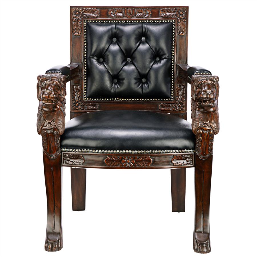 Beardsley Lion Leather Armchair