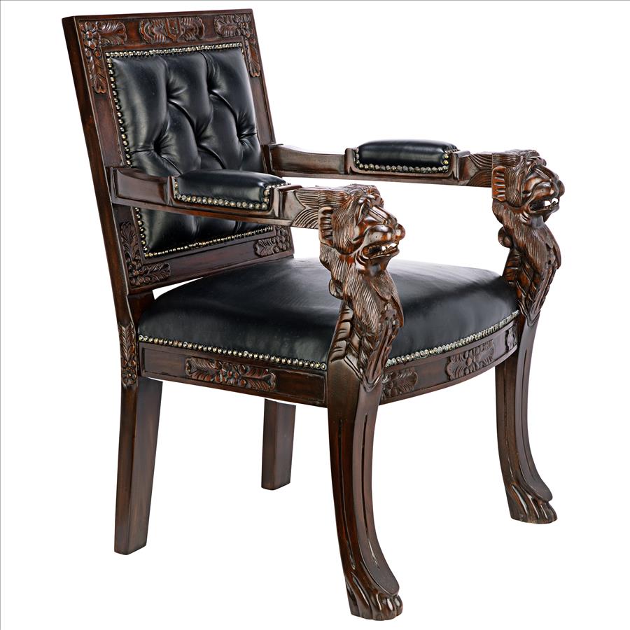 Beardsley Lion Leather Armchair