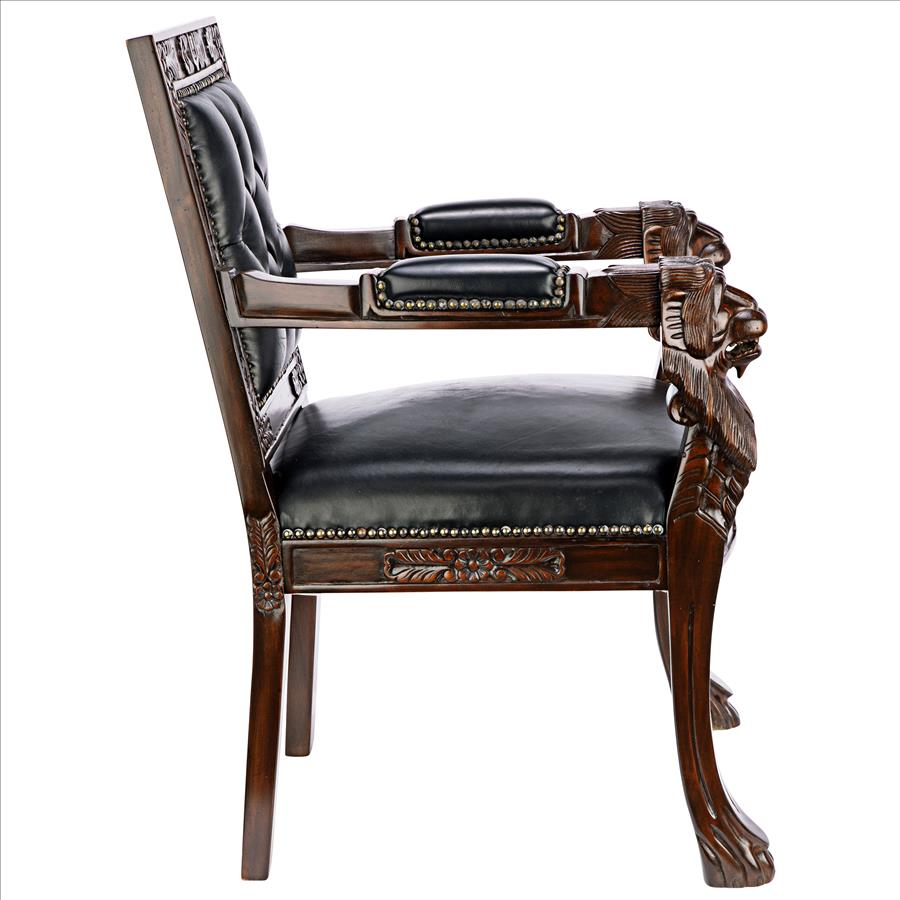 Beardsley Lion Leather Armchair