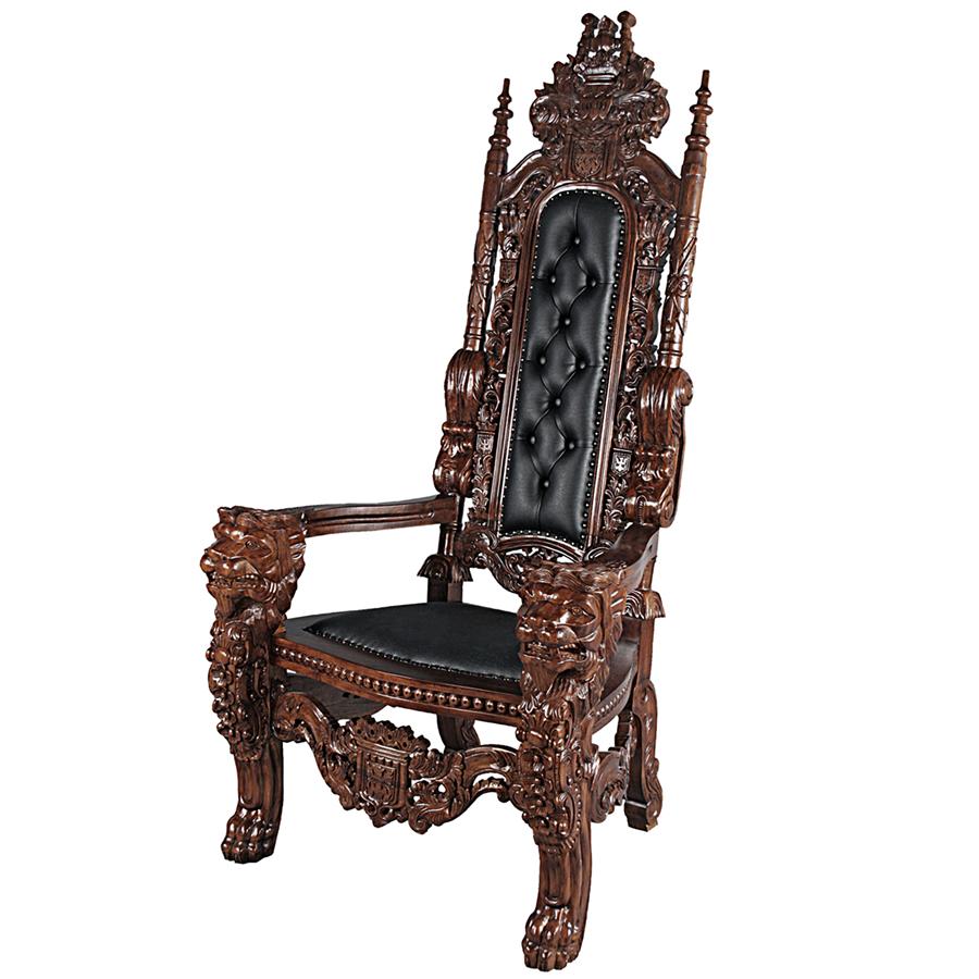 The Lord Raffles Lion Leather Throne Chair