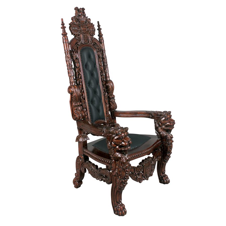 The Lord Raffles Lion Leather Throne Chair