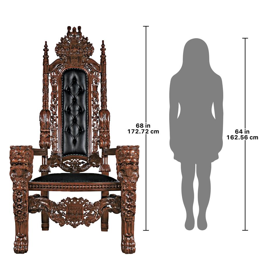 The Lord Raffles Lion Leather Throne Chair