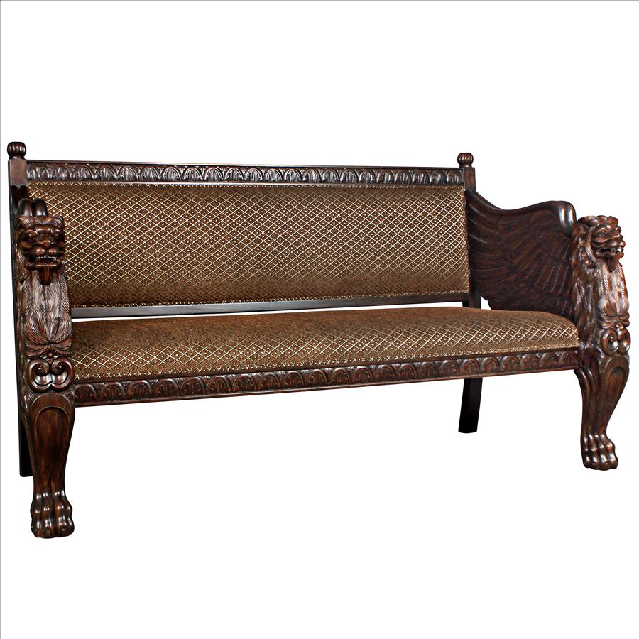Lord Raffles Winged Lion Settee Bench