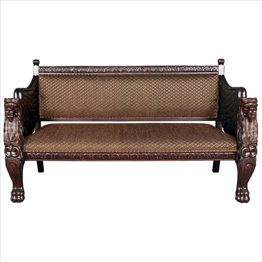 Lord Raffles Winged Lion Settee Bench