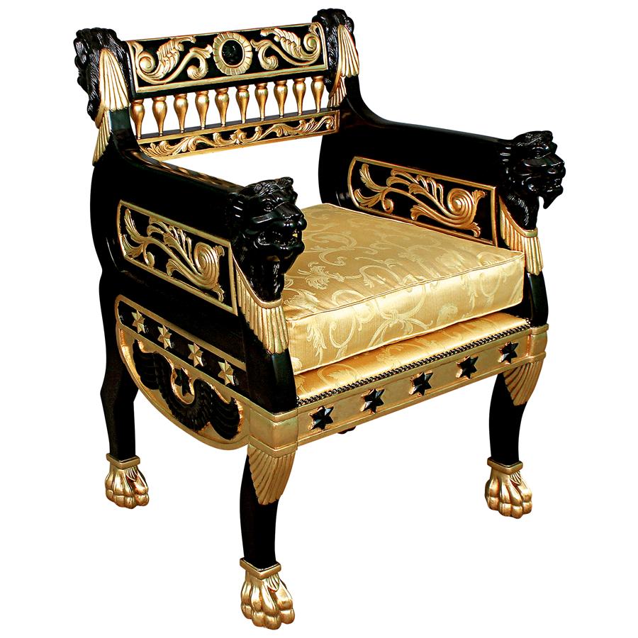 Caesar's Royal Lions Hand-Carved Throne Chair
