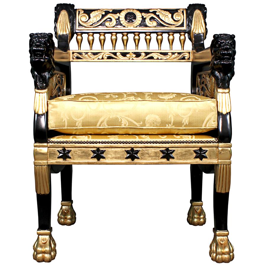 Caesar's Royal Lions Hand-Carved Throne Chair