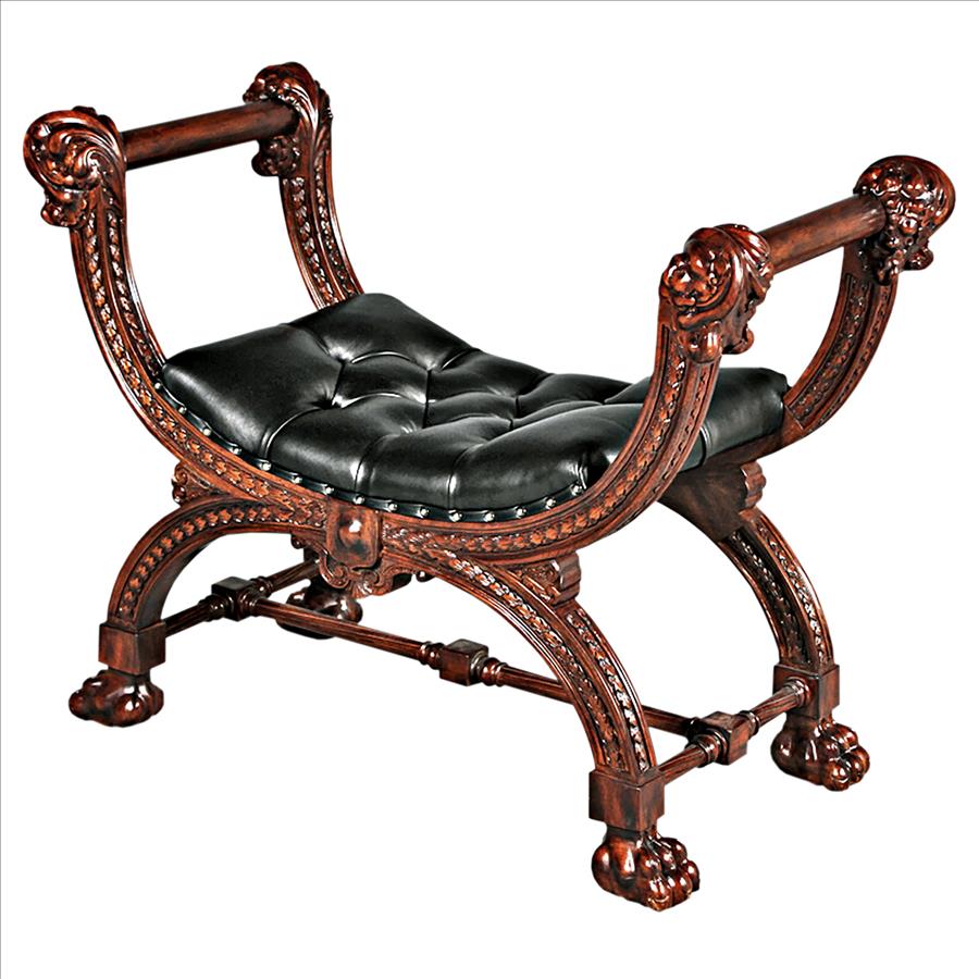 Master's Study Leather Bench Tabouret