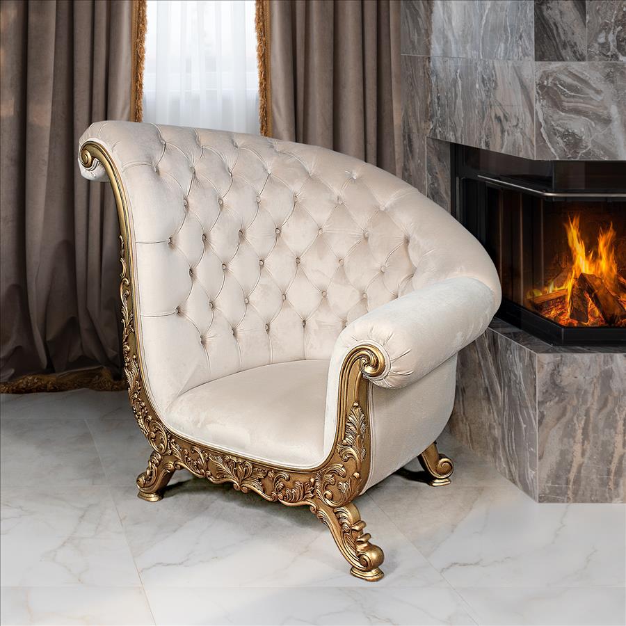 Lombard Art Deco Winged Sofa Chair