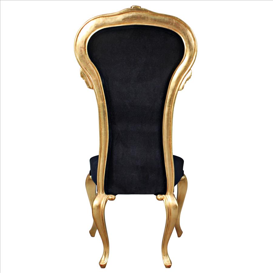 Delacroix Ebony Velvet Gilded Side Chair: Each