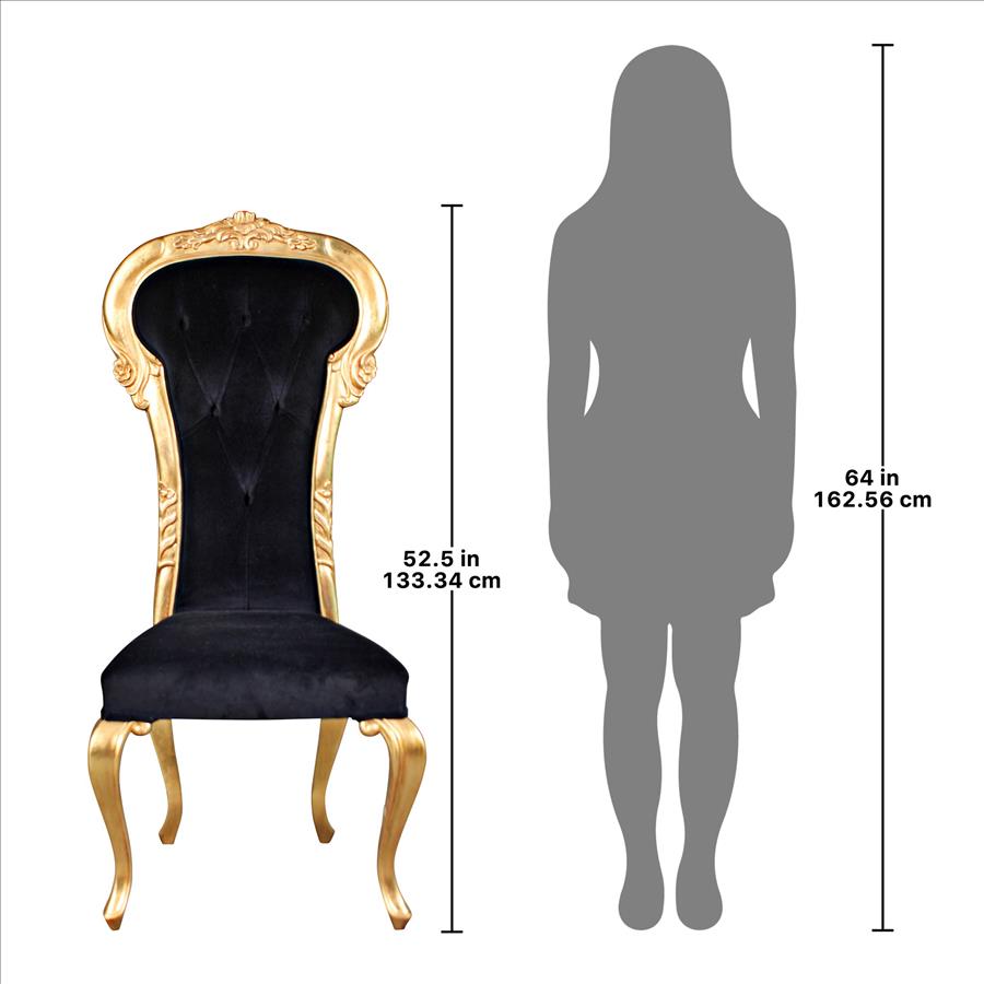 Delacroix Ebony Velvet Gilded Side Chair: Each