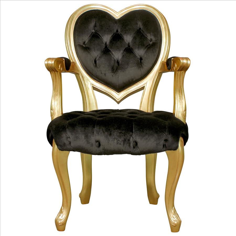 Sweetheart Victorian Heart-Backed Gilded Armchair