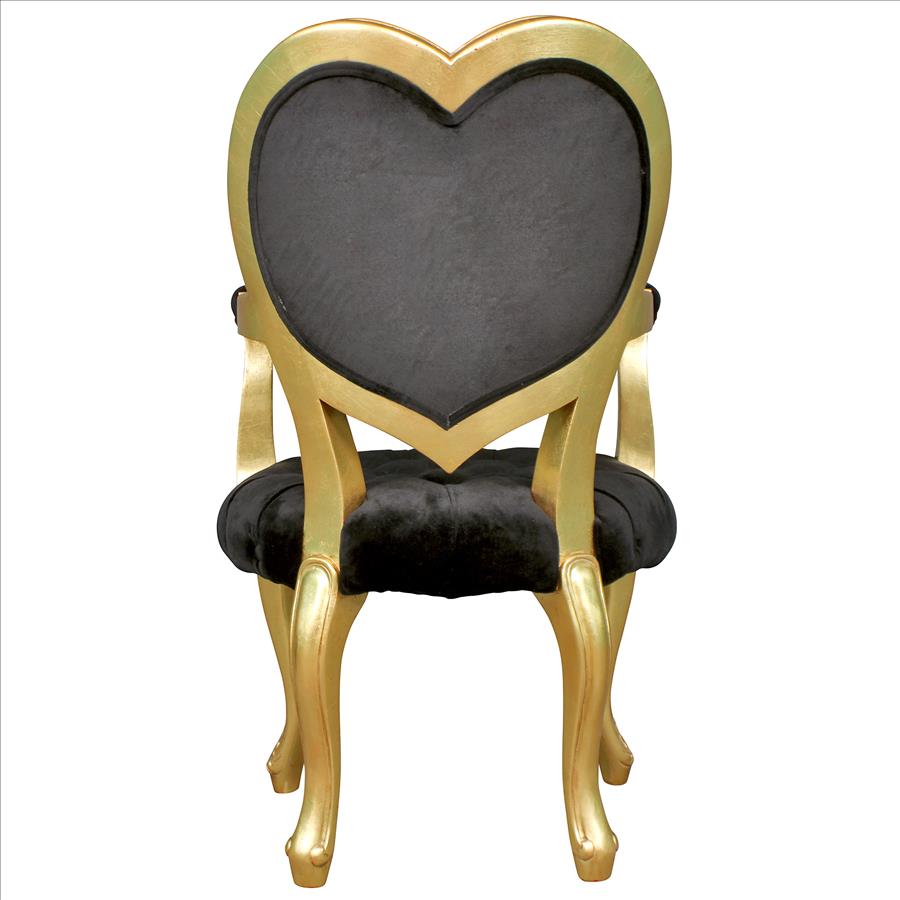 Sweetheart Victorian Heart-Backed Gilded Armchair