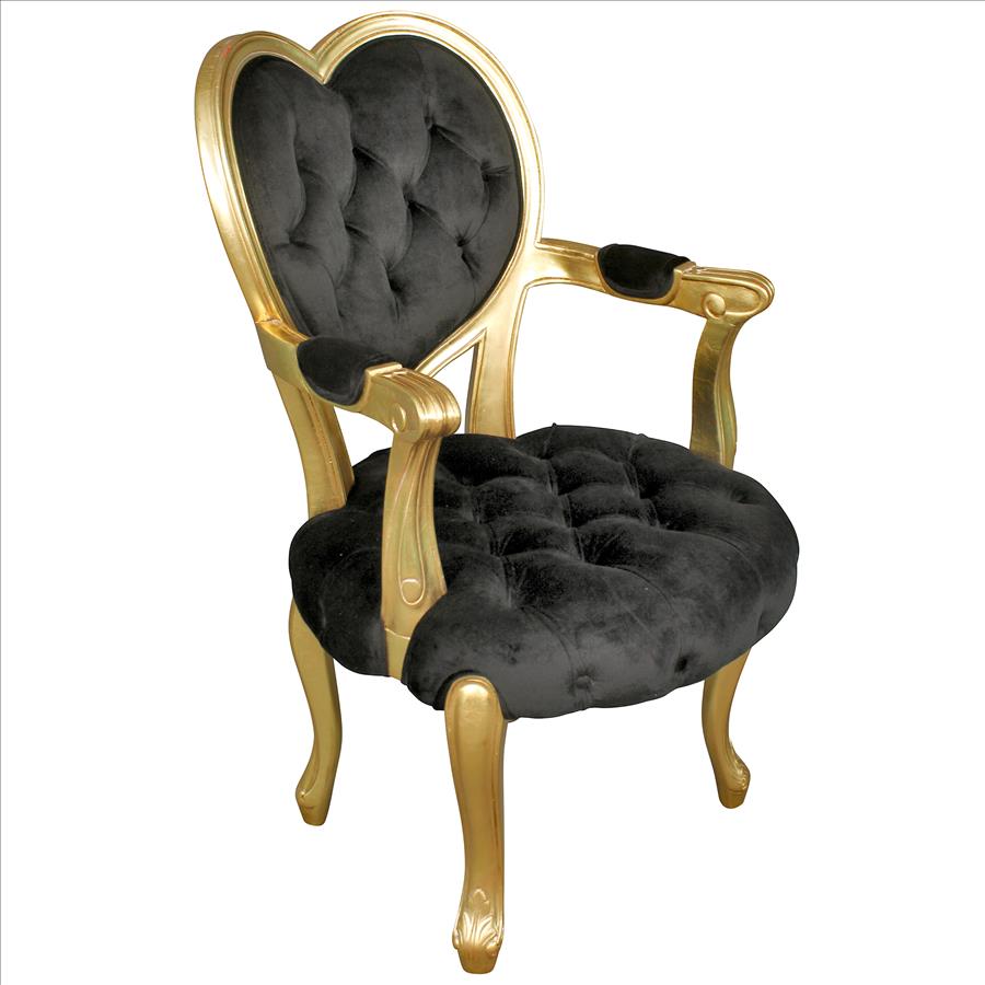 Sweetheart Victorian Heart-Backed Gilded Armchair