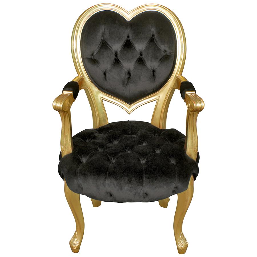 Sweetheart Victorian Heart-Backed Gilded Armchair