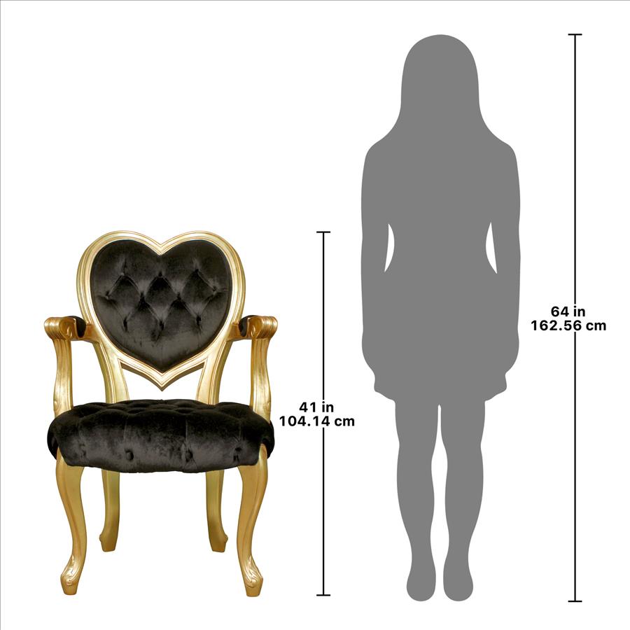 Sweetheart Victorian Heart-Backed Gilded Armchair