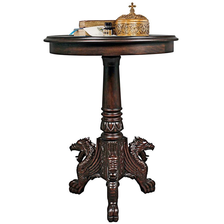 Heraldic Dragon Medieval Accent Table