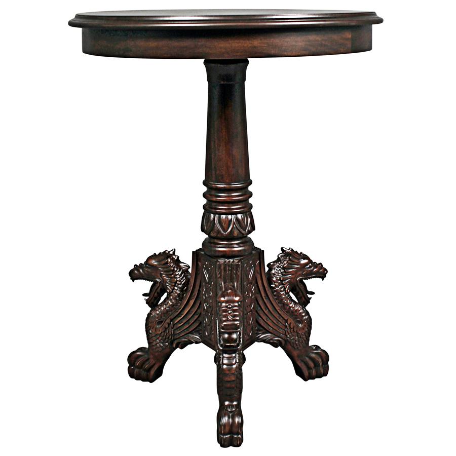 Heraldic Dragon Medieval Accent Table