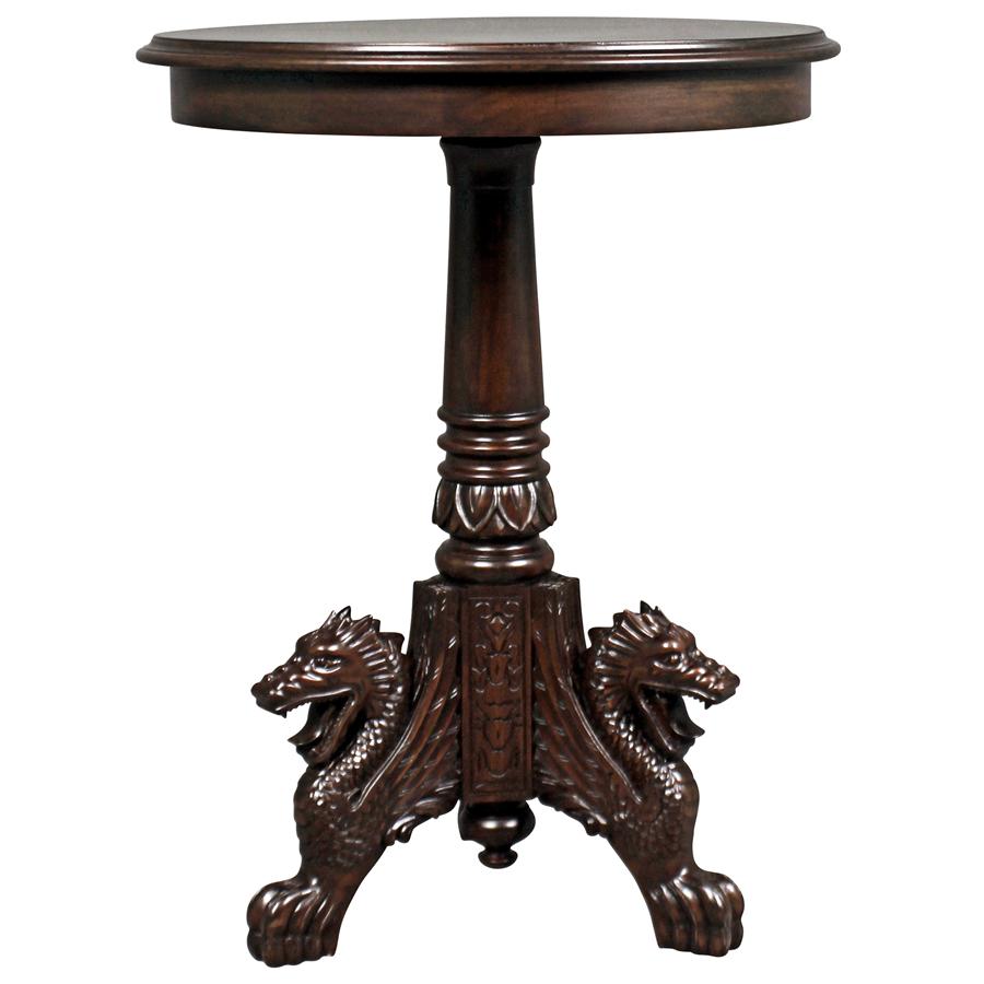 Heraldic Dragon Medieval Accent Table