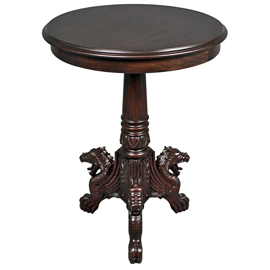 Heraldic Dragon Medieval Accent Table