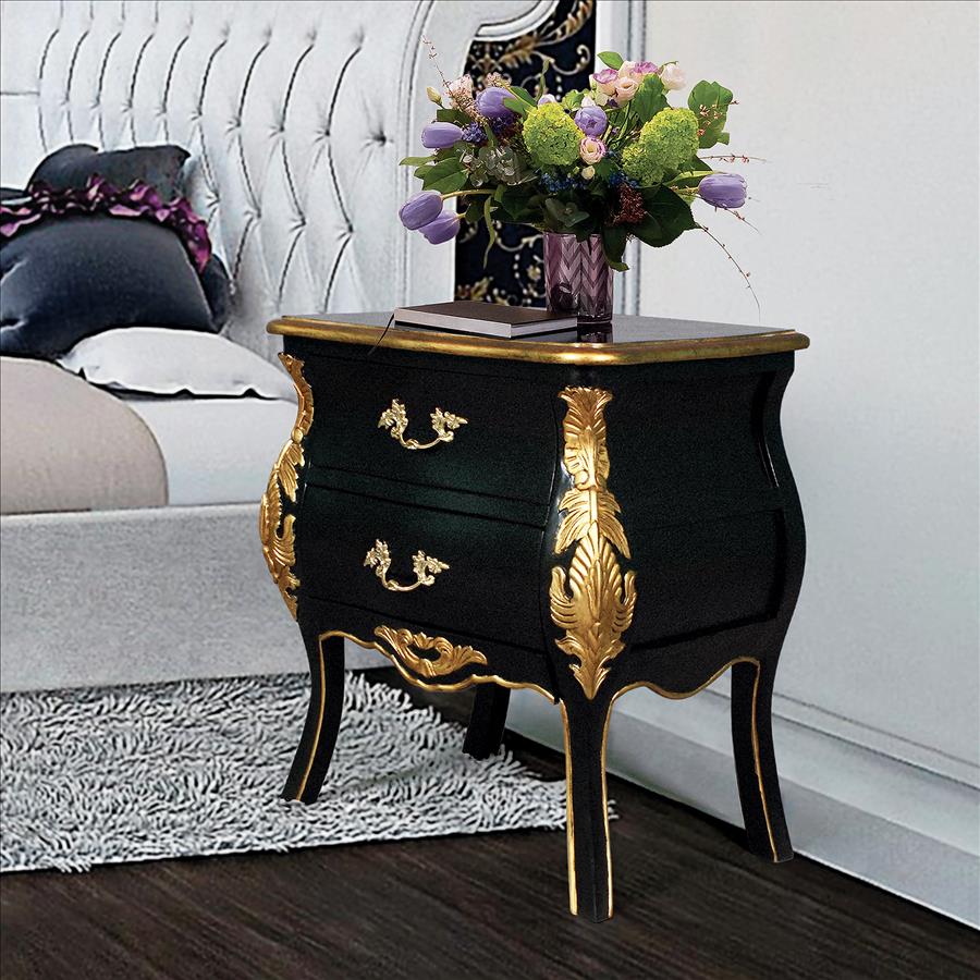 Saint-Honore Nightstand Bombe Side Table: Each