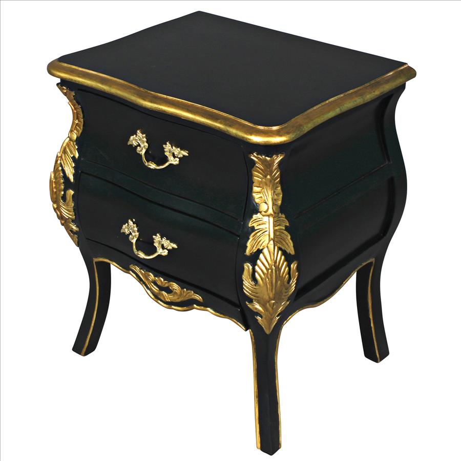 Saint-Honore Nightstand Bombe Side Table: Each