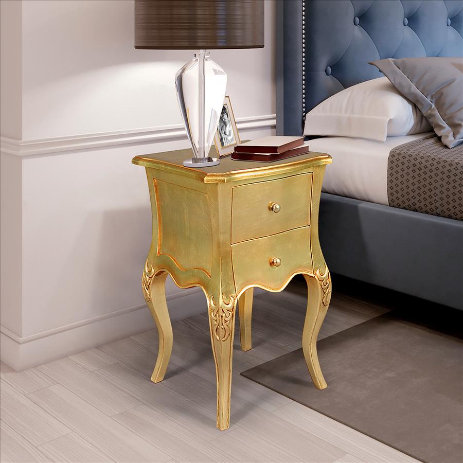 Hayworth Gilded Mahogany Side Table: Each