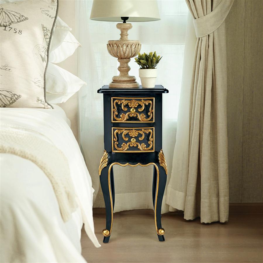 Princess Josephine's French Baroque Petite Bedside Table: Each