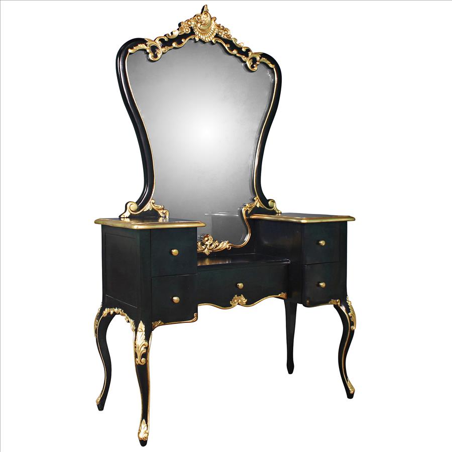 Isabella Waterfall Vanity Dressing Table with Mirror